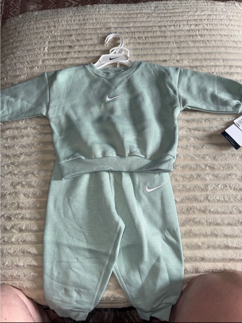 Nike Mint Green Crewneck Sweatshirt with White Swoosh